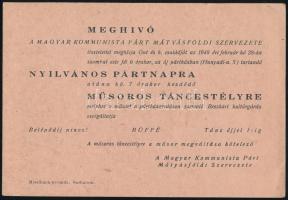 1945-1948 Bp., Magyar Kommunista Párt mátyásföldi szervezetének 3 db felhívása