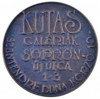 Kutas László (1936-) 1995. "Kutas Galériák" Br névjegyérem (40mm) T:2