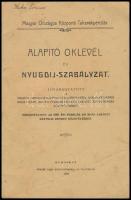 1909 A Magyar Országos Központi Takarékpénztár alapító oklevele és nyugdíj szabályzata. 16 p