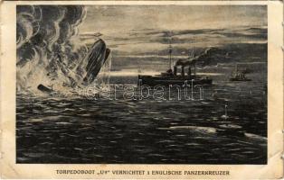 K.u.K. Kriegsmarine Torpedoboot (Unterseeboot) U9 vernichtet 3 englische Panzerkreuzer / Austro-Hungarian Navy U-9 submarine boat destroying three British armored cruisers (EK)