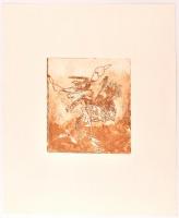 Almásy Aladár (1946): Találomra venyigés, 1979. Rézkarc, papír, jelzett, számozott (4/8). 25x22 cm