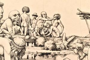 Rékassy Csaba (1937-1989): Noé. Rézmetszet, papír, jelzett, művészpéldány EA XV/XI számozással, 18,5...