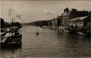 1936 Turku, Abo; canal, steamships, boats