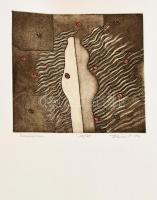 Deim Pál (1932-2016): Tisztítótűzben, 1994. Rézkarc, papír, jelzett, számozott: 28/45. 15,5×17 cm
