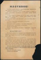 1944 Magyarok! jobboldali röplap, hiánnyal, sérüléssel
