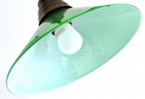 XX. sz. eleje: Íróasztali lámpa  banklámpa. Nagy méretű. Réz, üveg. Új vezetékkel. Hibátlan. 60 cm