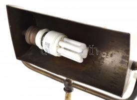 XX. sz. eleje: Íróasztali lámpa / banklámpa. Réz. Működő, jó állapotban. 40 cm