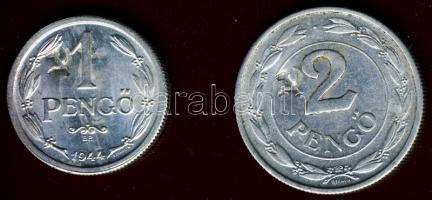 1941. 2P + 1944. 1P mindkettő sarló-kalapács ellenjeggyek T:2,3