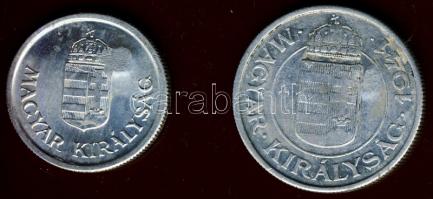 1941. 2P + 1944. 1P mindkettő sarló-kalapács ellenjeggyek T:2,3