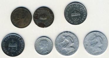 Kis tétel, benne 1892. 2f T:4 + 1915. 10f T:4+ + 1914. 20f T:3-/4+ + 1920. 20f T:2-/3 + 1948. 5f T:3 + 1948. 50f (2x) T:3/4 Összesen 7db!