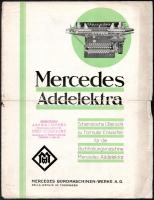 1938 Mercedes Addelektra reklám prospektus, szakadozott + Írógép Behozatali R.t. fejléces levél