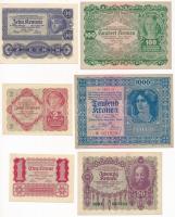 Ausztria 1922. 1-1000K (6xklf) T:I-III  Austria 1922. 1-1000 Krone (6xdiff) C:UNC-F