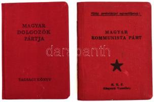 1945-1953 2 db Dr. Rajk Sándor igazolvány (Magyar Kommunista Párt, Magyar Dolgozók Pártja)