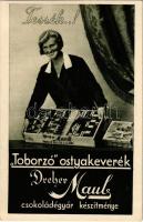 Toborzó ostyakeverék. Dreher Maul csokoládégyár reklámlapja / Hungarian chocolate wafer advertising card