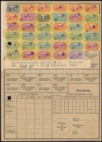Német Birodalom 1941 Rokkantbiztosítási igazolvány 35 db biztosítási bélyeggel