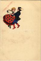 Magyar folklór művészlap. Rigler r.-t. kiadása / Hungarian folklore art postcard (EM)