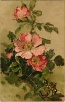 1913 Flowers. Emb. litho art postcard s: C. Klein
