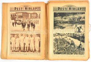 1929-1930 Képes Pesti Hírlap kb. 70 száma, 1929-es Pesti Hírlapos, naptáras gyűjtői-borítékkal, a bo...