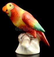 Herendi porcelán papagáj, kézzel festett, jelzett, hibátlan, m: 8 cm