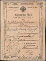 1859 Felsőőr, igazolási jegy, hátoldalán 12 Kr okmánybélyeggel