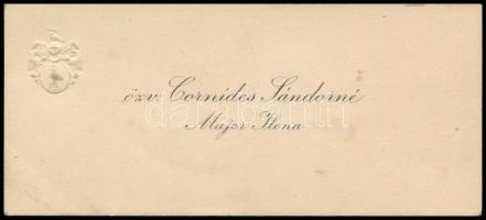 cca 1920-1930 3 db nemesi címeres levélpapír + özv. Cornides Sándorné névjegykártyája