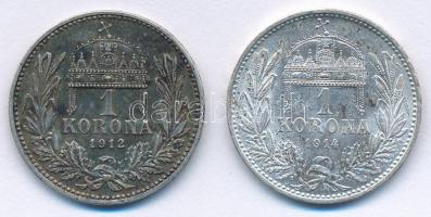 1912KB-1914KB 1K Ag "Ferenc József" (2xklf) T:1-,2 patina Adamo#K5.1