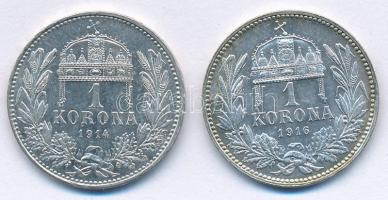 1914KB-1916KB 1K Ag "Ferenc József" (2xklf) T:1,1- Adamo#K5.1