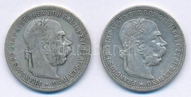 Ausztria 1895-1899. 1K Ag "Ferenc József" (2xklf) T:2- Austria 1895-1899. 1 Corona Ag "Franz Joseph" (2xdiff) C:VF Krause KM#2804