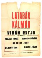 Latabár Kálmán fellépéseinek plakátjai, hajtott, szakadással, 8 db