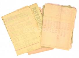 Latabár Kálmán fellépéseinek plakátjai, hajtott, szakadással, 8 db