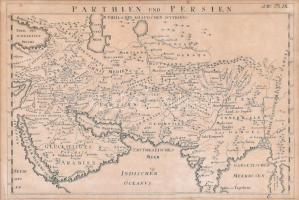 cca 1750 Perzsia és Párthia térképe. Rézmetszetű térkép üvegezett keretben. Parthien and Persia engraved map. 24x36 cm In glazed frame