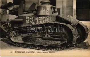 Musée de LArmée. Char dAssaut Renault / WWI French military, light tank (from postcard booklet)