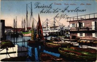 1915 Trieste, Trst; Porto vecchio / Alter Hafen / old port, boats, vessels (EK)
