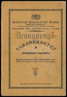 1936 Magyar-Hollandi bank aranypengő takarékbetétkönyv 1000 pengőről 1945-ig vezetve