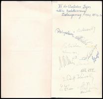 1969 Asztalos Lajos nemzetközi sakk verseny emléklap réz plakettel, benne sok nagymester aláírásával