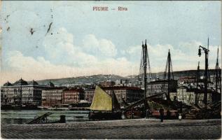 1926 Fiume, Rijeka; Riva / port, boats, quay (EK)