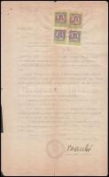 1925 Bp., Buziásból anyaországba való hazaköltözést engedélyező okmány, illetékbélyegekkel