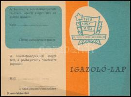 cca 1957-1980 MHSZ és KISZ nyomtatvány, 2 db