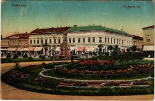 1916 Szabadka, Subotica; Szent István tér, Tumbász, Sugár Béla üzlete / square, shops (EB)