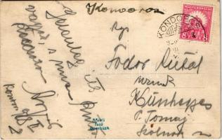 1928 Kondoros, Hősök szobra, emlékmű, Községháza, utca. photo