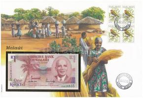 Malawi 1992. 1K felbélyegzett borítékban, bélyegzéssel T:I Malawi 1992. 1 Kwacha in envelope with stamp and cancellation C:UNC