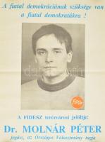 1990 FIDESZ választási plakát, feltekerve, 58×41 cm