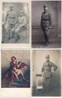 8 db régi katonai fotólap + 1 db tábori posta képeslap