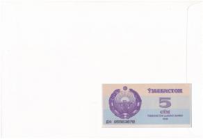 Üzbegisztán 1992. 5S felbélyegzett borítékban, bélyegzéssel T:I 
Uzbekistan 1992. 5 Sum in envelope...
