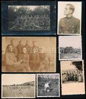 cca 1918-1944 Vegyes katonai fotó tétel, több hátoldalon feliratozva, 19 db, 6×9 és 14×8,5 cm között