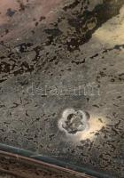 Ezüst(Ag) hólyagos peremű tálca, jelzett, d: 29,5 cm, nettó: 411 g