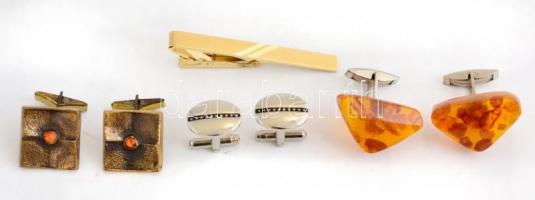 4 pár mandzsettagomb és 1 db nyakkendőtű