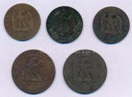 Franciaország / Második Császárság 1854-1864. 5c Br (3xklf) + 10c Br (2xklf) "III. Napóleon&quo...