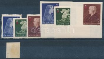 1850 1kr hamisítvány összehasonlító célra + 1942 Vöröskereszt II falcos sor