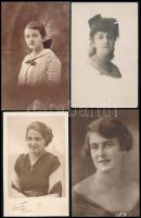 cca 1910-1920 Hölgyek, lányok portréi, 8 db fotólap, 13×8 cm